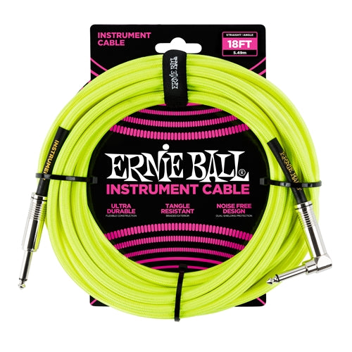 Ernie Ball 6085 Câble Guitares (Jaune, 5,4m)