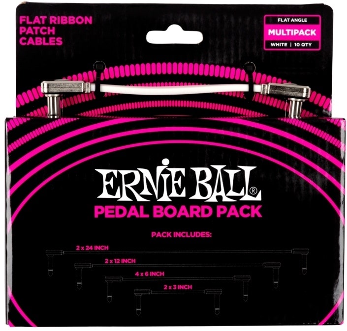 Ernie Ball EB-6387, Câble patch plat White, multipack