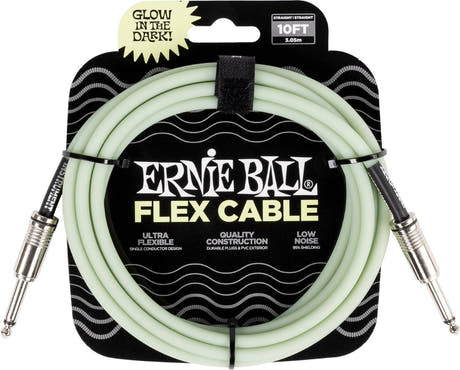 Ernie Ball 6436 Câble instrument FLEX 3m - Glow In The Dark