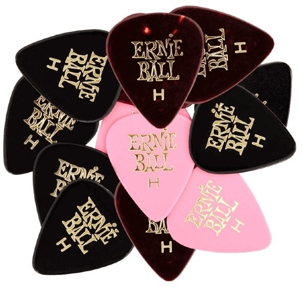Ernie Ball EB-9180 Médiators en cellulose Heavy, mixtes, lot de 12