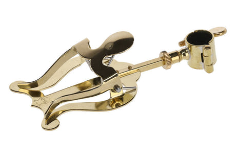 GEWA lyre pour trompettes, petite, laiton jaune, anneau de serrage Ø 14 mm