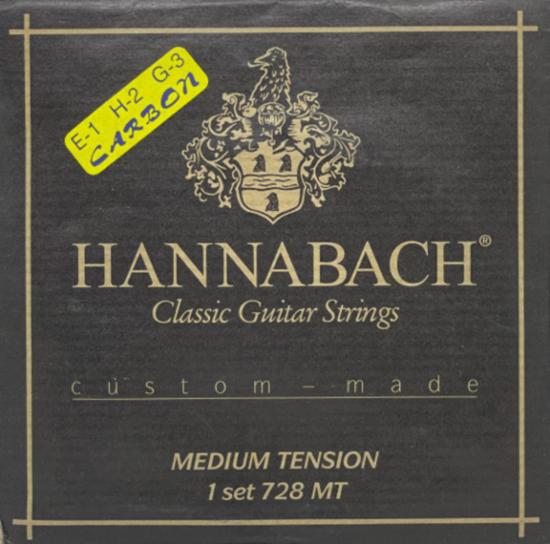 Hannabach cordes pour guitare classique Series 728 Custom Made Carbon - set avec aigus en carbone (728MTC)
