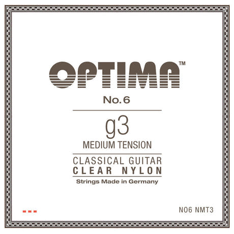 Optima No. 6 corde de guitare classique G3, nylon, medium tension