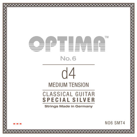 Optima No. 6 D4 corde de guitare classique, argentée, medium tension