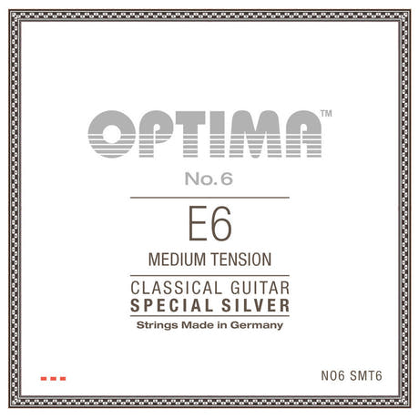 Optima No. 6 E6 corde de guitare classique, plaquée argent, medium tension