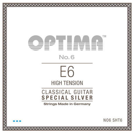 Optima No. 6 corde de mi pour guitares classiques, argentée, High tension