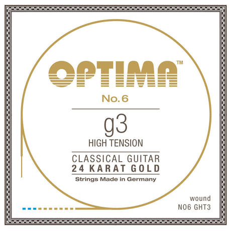 Optima No. 6 G3 corde de guitare classique, plaquée or, haute tension