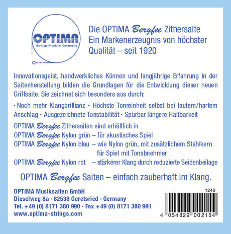 Optima Bergfee 1240 corde de touche la´ pour cithare, Munich, Normal