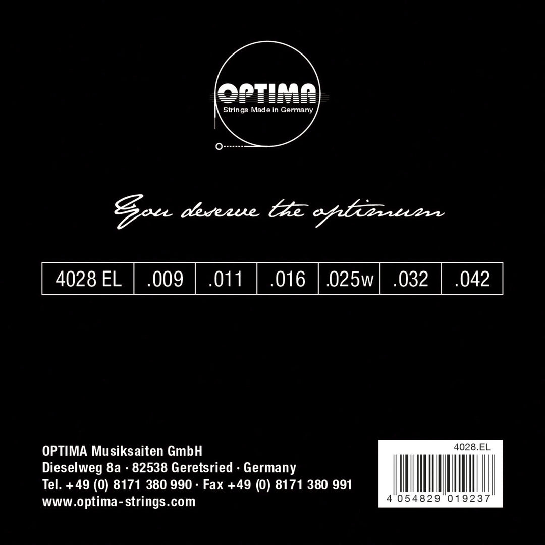 Optima Cordes pour guitare électrique Chrome à âme ronde - Jeu (4028EL)