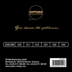 Cordes Optima pour guitare électrique Gold à filet rond - Jeu (2028BM)