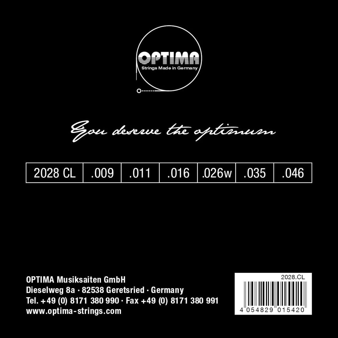 Optima Strings pour guitare électrique Gold strings à filet rond - Ensemble (2028 CL)