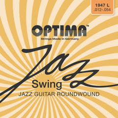 Optima cordes pour guitare électrique Jazz Swing Chrome à filet rond - Set (1947L)