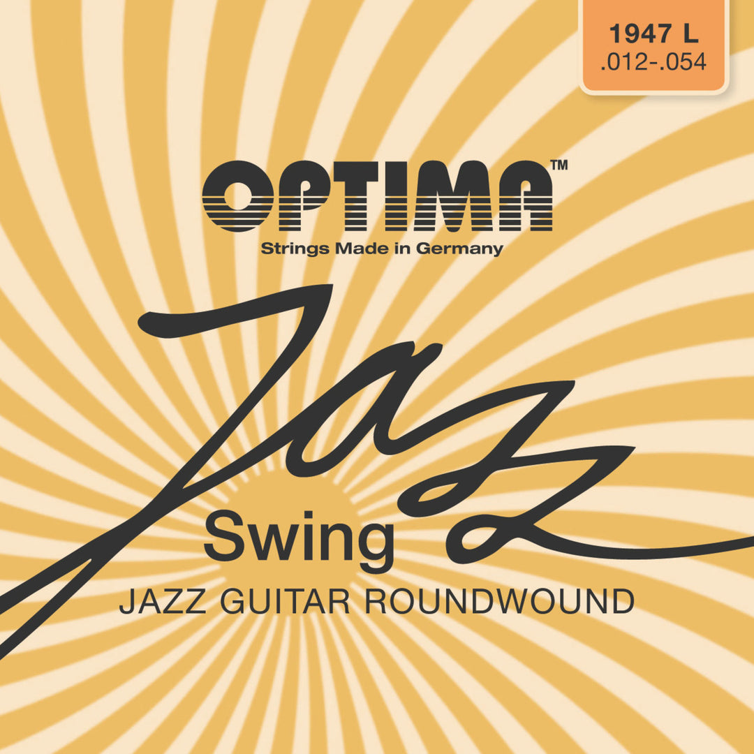 Optima cordes pour guitare électrique Jazz Swing Chrome à filet rond - Set (1947L)