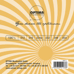 Optima cordes pour guitare électrique Jazz Swing Chrome à filet rond - Set (1947L)