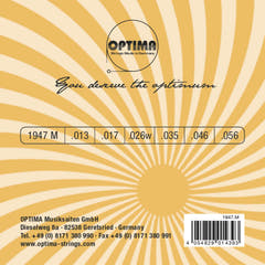 Cordes Optima pour guitare électrique Jazz Swing Chrome à filet rond - Set (1947M)