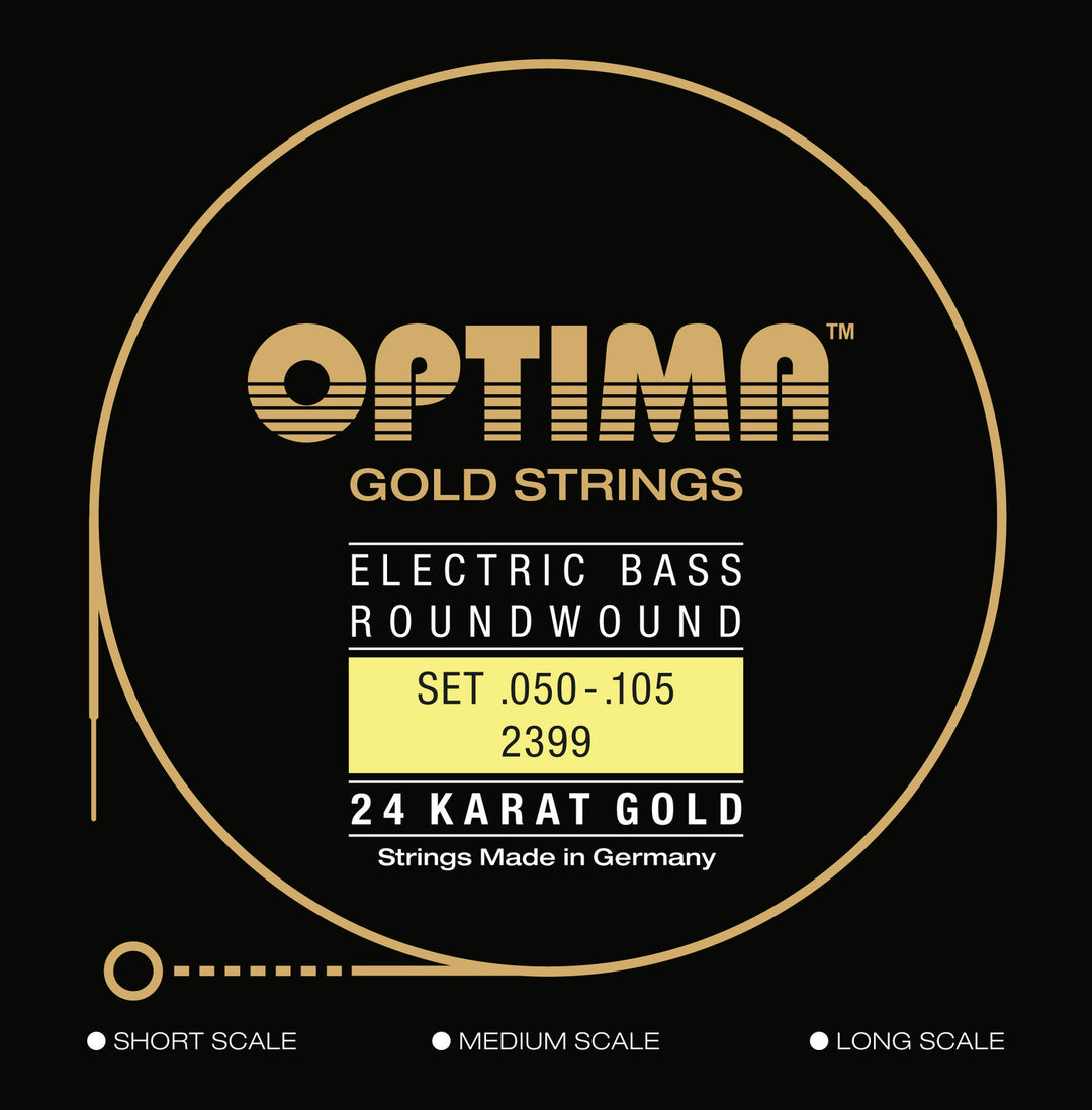 Cordes de guitare basse Optima Gold Strings Round Wound long scale - Set 4-string medium (2399M)
