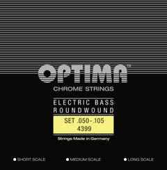 Cordes de basse électrique Optima Chrome Strings Round Wound Long Scale - Set 4 cordes medium (4399M)