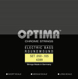Optima E-Bass Strings Chrome Strings Round Wound Long Scale - Set 4-string medium (4399M)