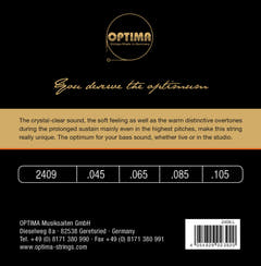 Cordes de basse électrique Optima Unique studio golden strings - 4-str. medium sc. (2409M)