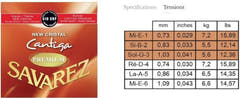 Savarez Cordes pour guitare classique New Cristal Cantiga Premium - Set normal (510CRP)
