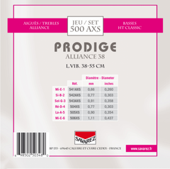 Savarez Strings pour guitares classiques Prodige 38 Children's guitares - 1/8-1/2 Carbon (500 AXS)