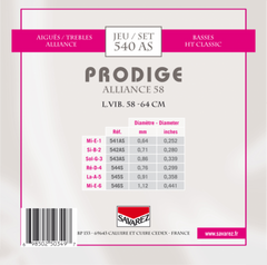 Cordes Savarez pour guitare classique Prodige 38 Children's Guitar - 3/4-7/8 Carbon (540AS)