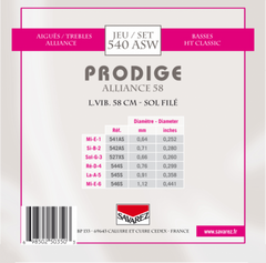 Cordes Savarez pour guitare classique Prodige 38 Children's Guitar - 3/4-7/8 Carbon Gw (540ASW)