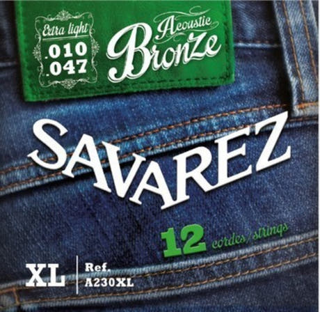 Savarez A230XL Acoustic Bronze 12 cordes, extra light .010 à .047