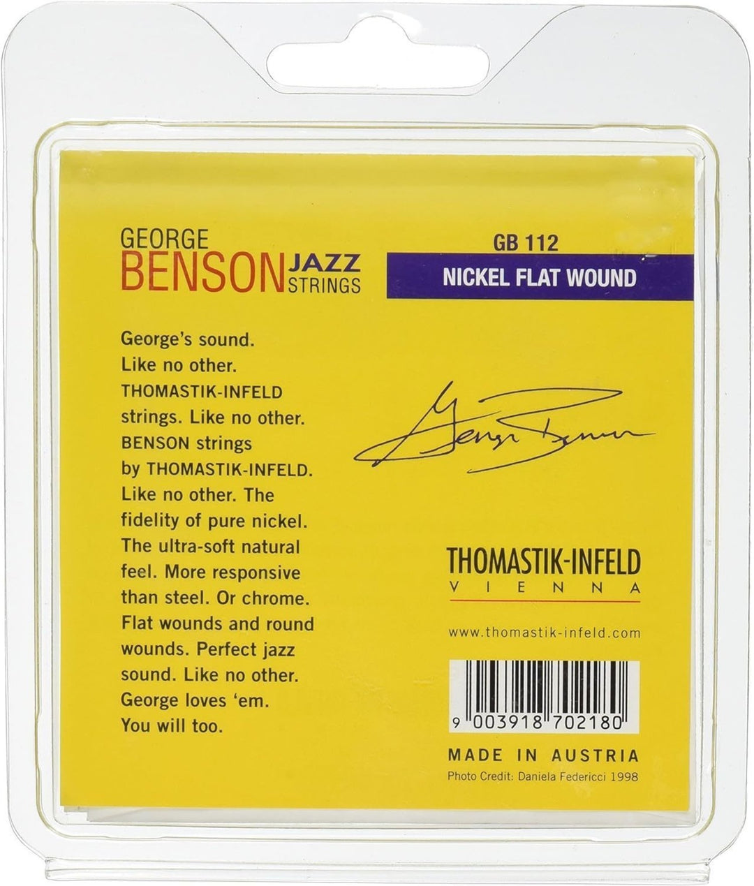 Thomastik-Infeld cordes pour guitare électrique George Benson Jazz Guitar - Set à filet plat (GB112)
