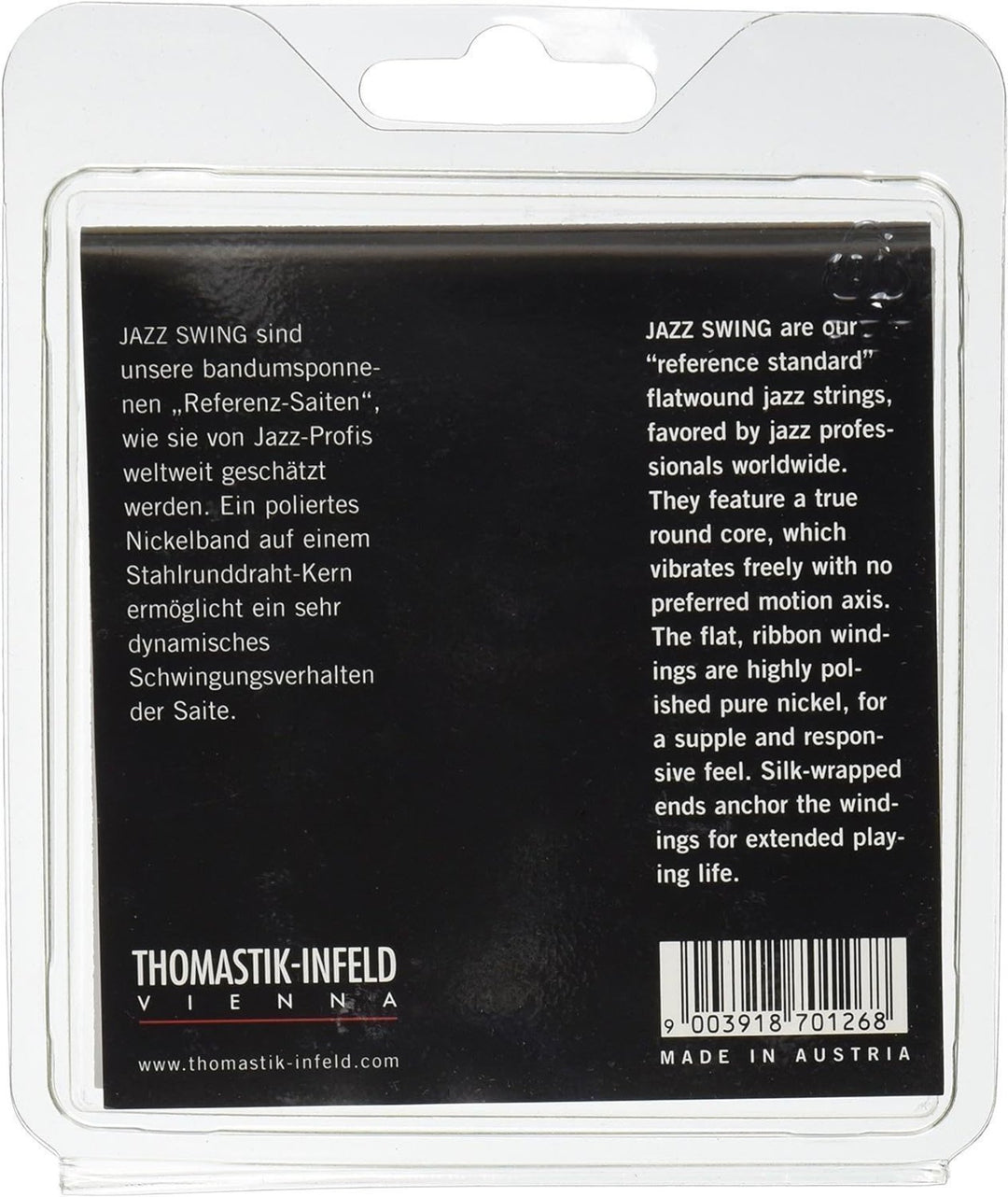 Thomastik-Infeld Cordes pour guitare électrique Jazz Swing Series Nickel Flat Wound - Jeu 010 flatwound (JS110)