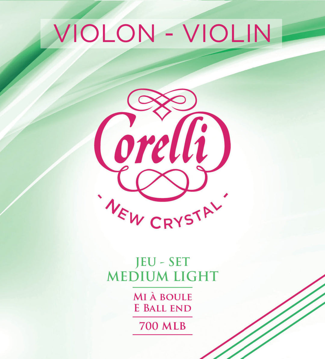 Cordes de violon Corelli New Crystal - Medium-light (700MLB)