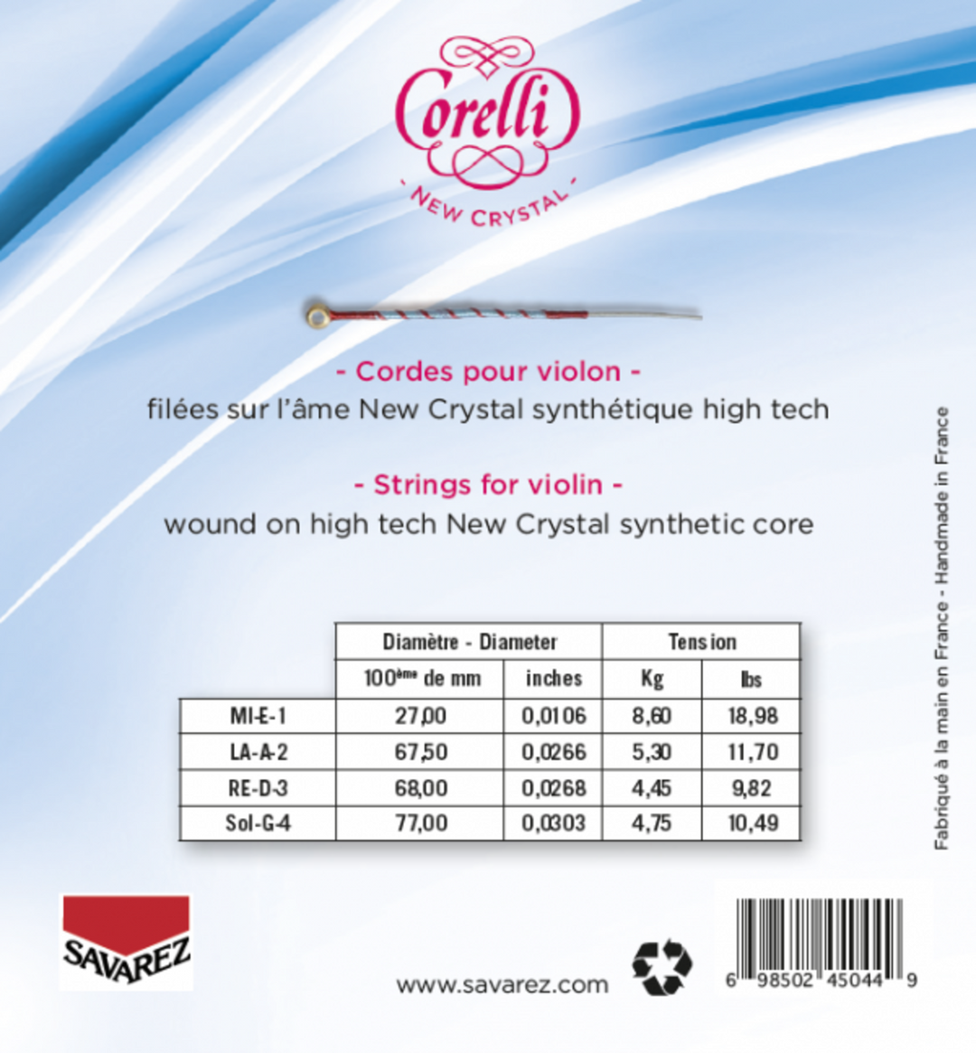 Cordes de Violons Corelli New Crystal - Medium (700MB)