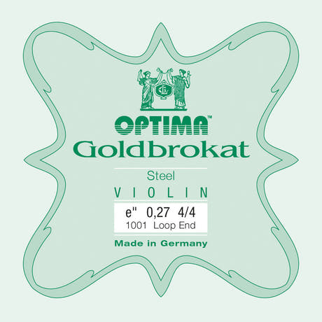 Corde E Optima Goldbrokat pour violons 4/4, 0,27 mm, boucle