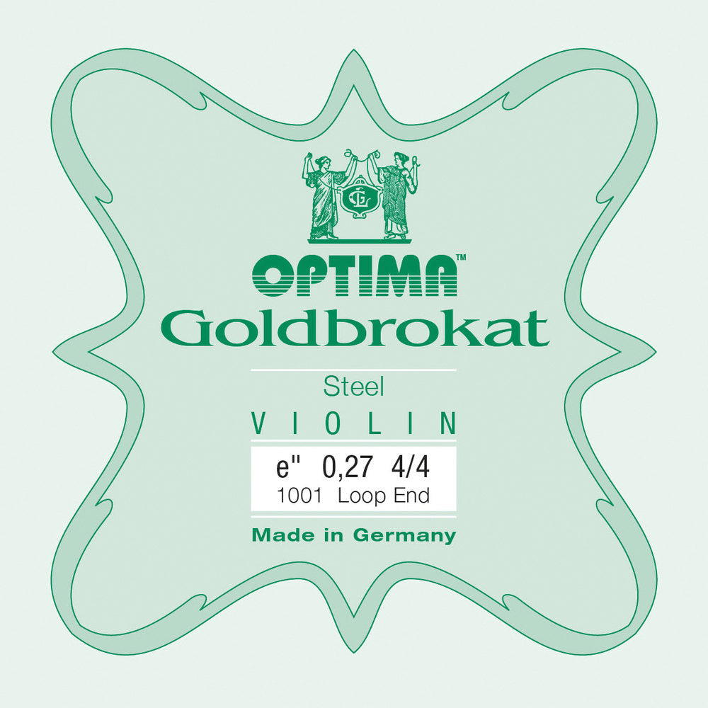 Corde E Optima Goldbrokat pour violons 4/4, 0,27 mm, boule