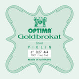 Corde E Optima Goldbrokat pour violons 4/4, 0,27 mm, boule