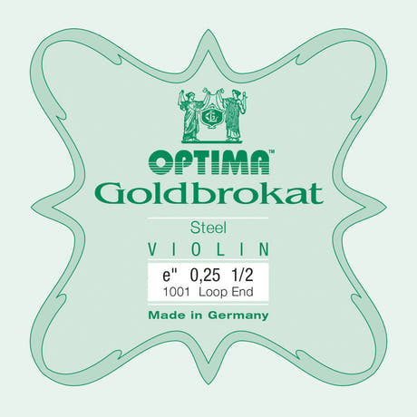 Corde E Optima Goldbrokat pour violons 1/2, 0,25 mm, boucle