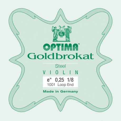 Corde de mi Optima Goldbrokat pour violon 1/8, 0,25 mm, boucle