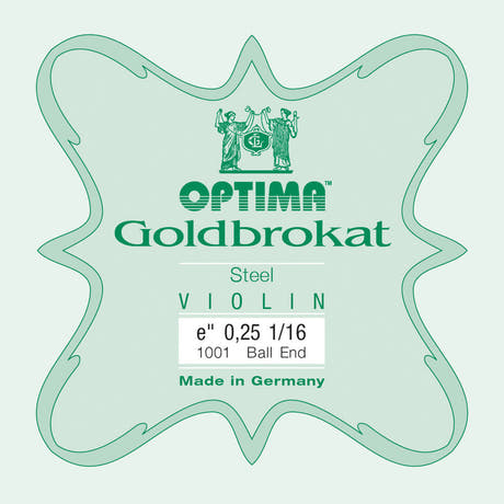 Optima Goldbrokat corde E pour violons 1/16, 0,25 mm, boule