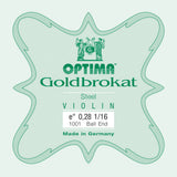 Optima Goldbrokat corde de Mi pour violon 1/16, 0,24 mm, boucle