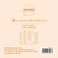 Cordes de Violons Optima PROTOS - Jeu