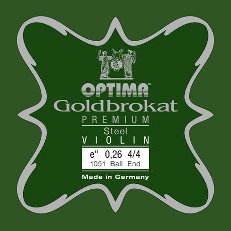 Corde de violon Optima Goldbrokat Premium E 4/4, 0,26 mm, à boule