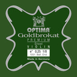 Optima Goldbrokat Premium corde E pour violons 1/8, 0,25 mm, boule