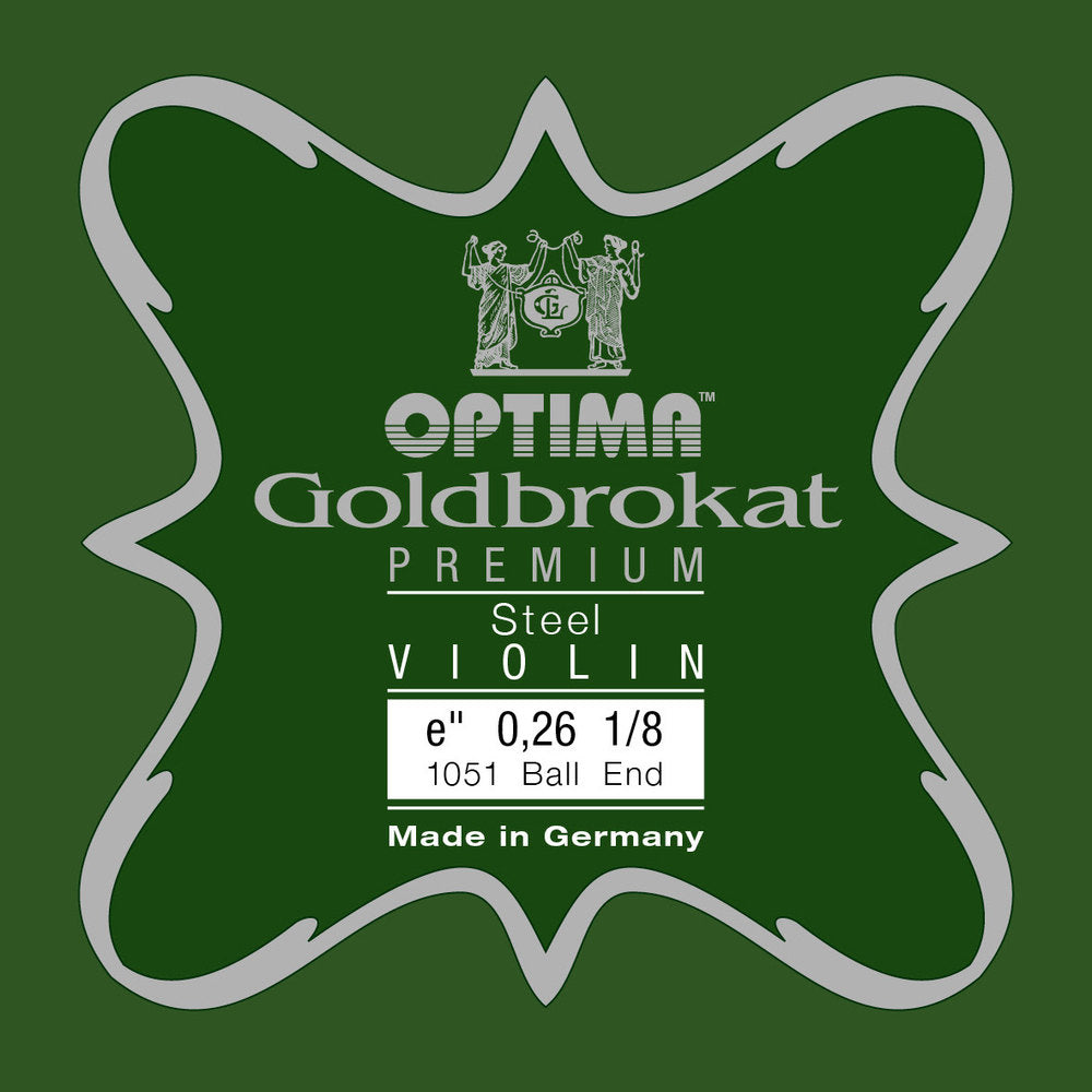 Optima Goldbrokat Premium corde de mi pour violons 1/8, 0,26 mm, boule