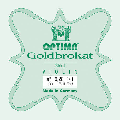 Corde de mi Optima Goldbrokat pour violons 1/8, 0,24 mm, boule
