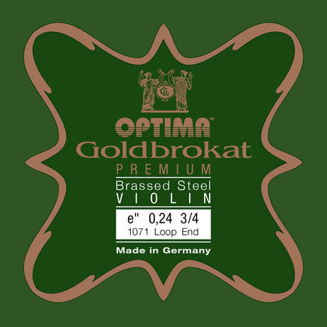 Optima Goldbrokat Premium Brassed corde E pour violons 3/4, 0,24 mm, boucle
