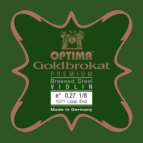 Optima Goldbrokat Premium Brassed corde E pour violons 1/8, 0,27 mm, boucle