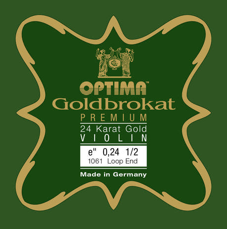 Optima Goldbrokat 24K Gold corde de mi pour violons 1/2, 0,24 mm, boucle