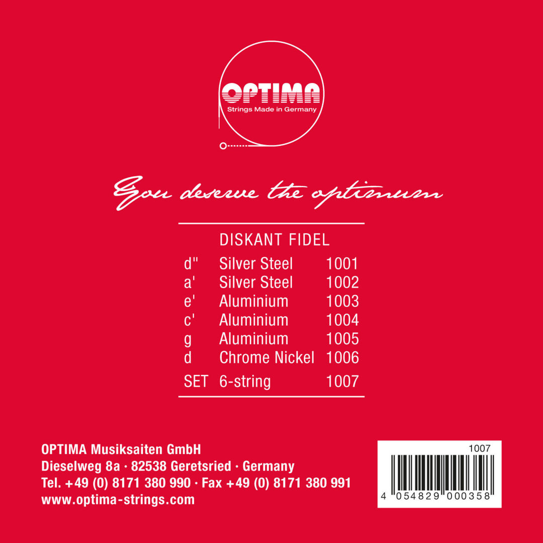 Optima Fidel cordes Steel - Set 6 cordes (1007)