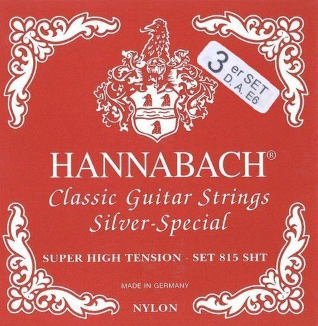 Cordes Hannabach pour guitares classiques Serie 815 tension très élevée Silver special - 3er Bass super high (8157SHT)