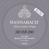 Hannabach Strings for classic guitar Series 900 Medium/Low Tension Silver 200 - 3er Bass med-low (9007MLT)